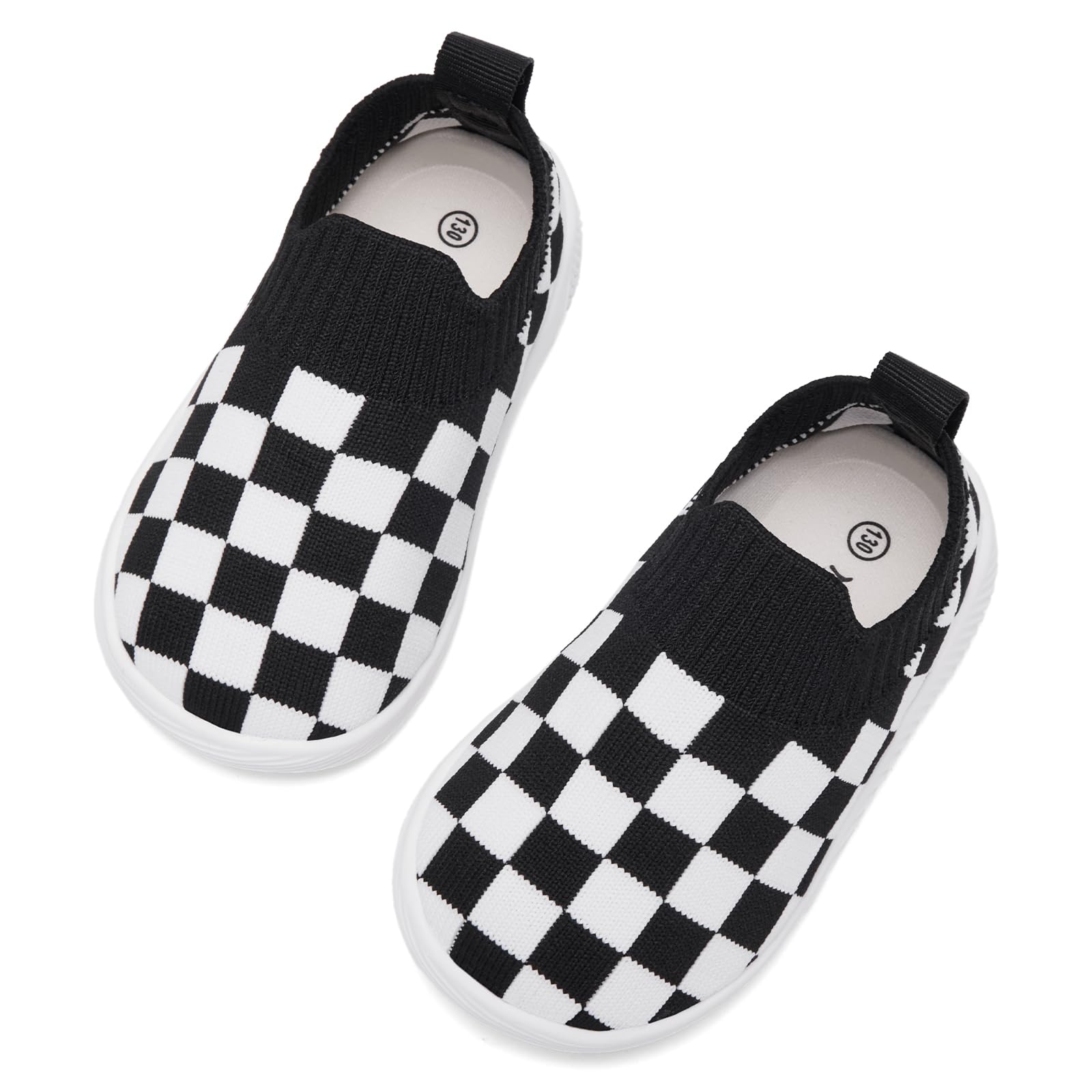 MORENDL Toddler Shoes - Baby Walking Socks - Non-Slip, Breathable, Unisex - Black, Size 8