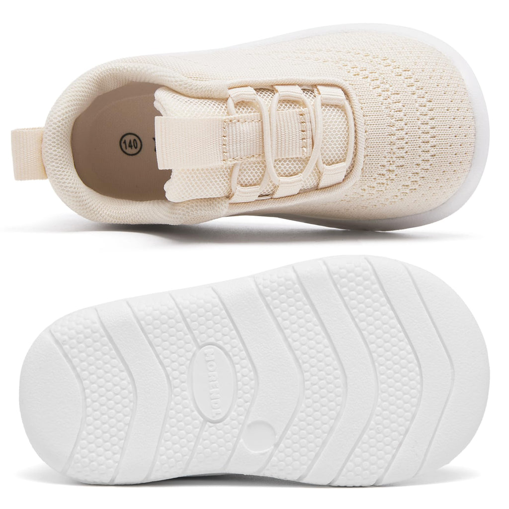 MORENDL Toddler Sneakers Baby Slip On Walking Shoes Non-Slip Breathable Boys & Girls Running Shoes Infant Tennis Shoe Khaki Size 7