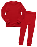 VAENAIT BABY Infant Toddler Kids Girls Long Sleeve Modal Sleepwear Pajamas 2pcs Set Rib Knit Red S