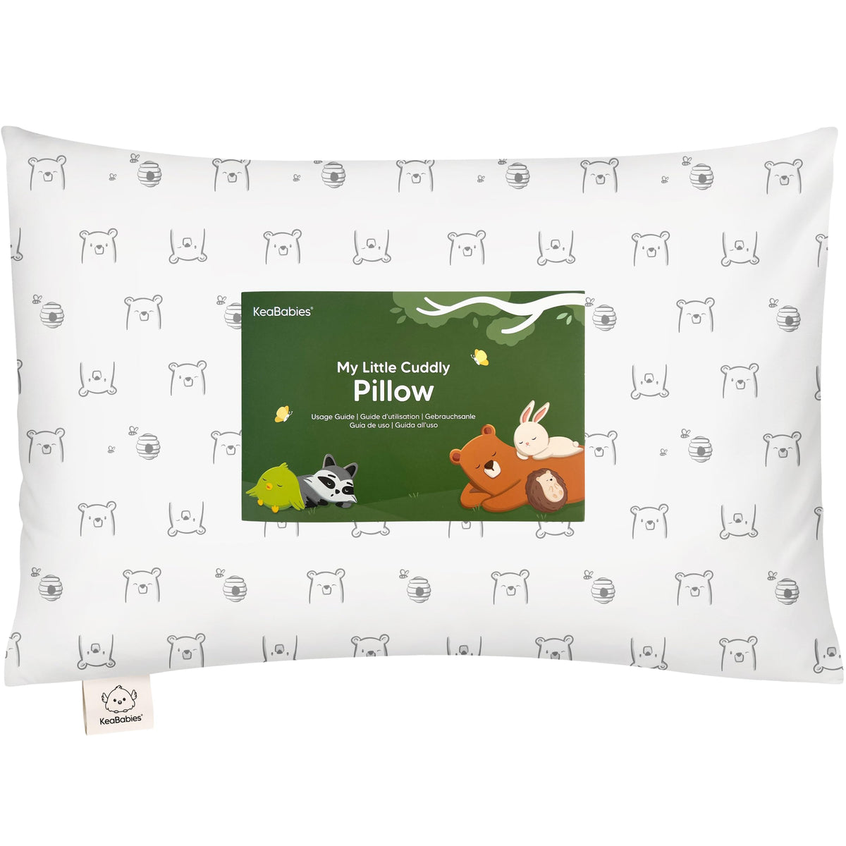 KeaBabies Toddler Pillow with Pillowcase, 13x18 Kids Pillows (Bumble Bear)