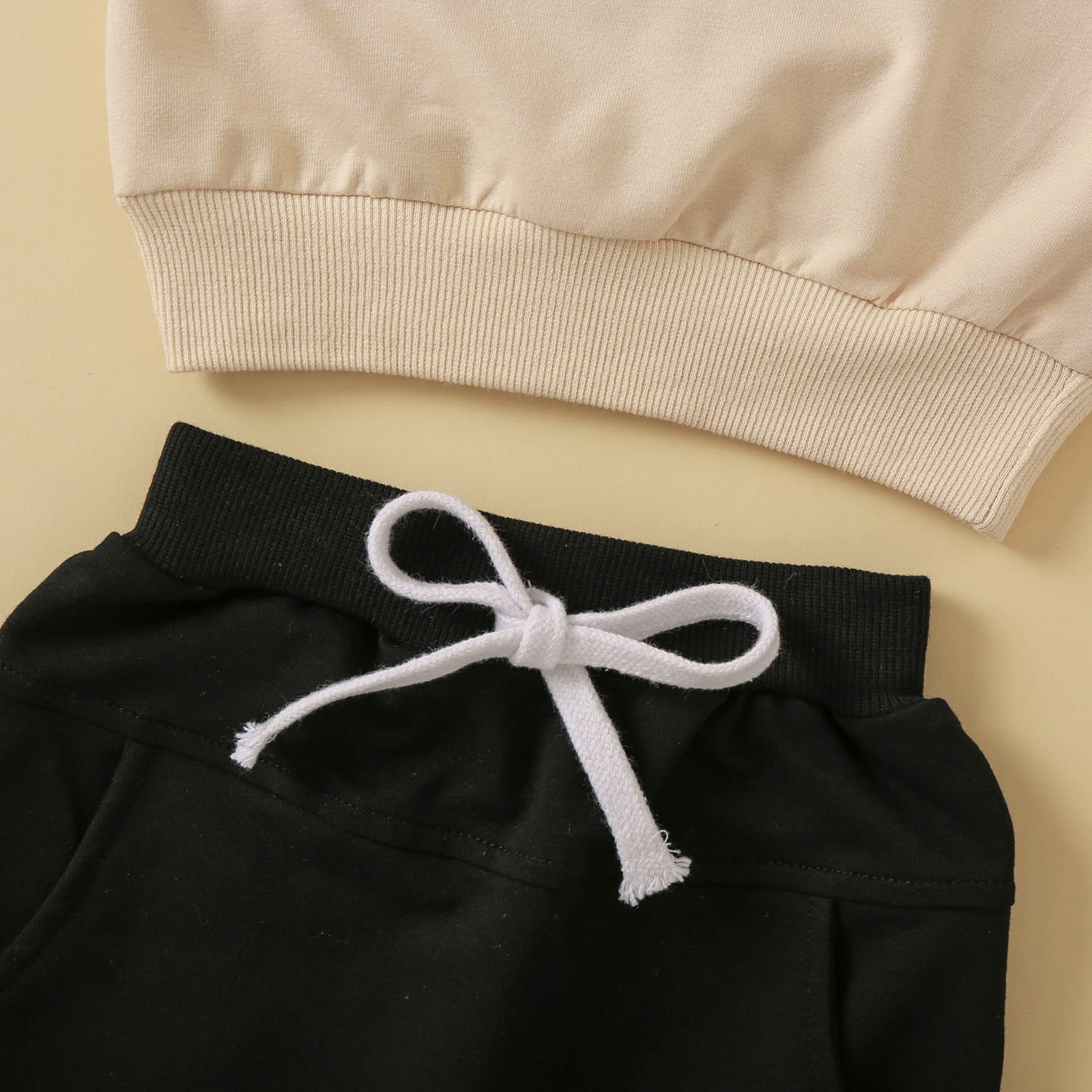 MA&BABY Toddler Baby Boy Clothes Solid Color Sweatshirt Jogger Pants Set
