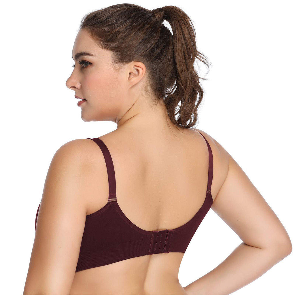 Lataly Womens Seamless Nursing Bra Sleeping Maternity Bralette for Breastfeeding Color Black Beige Red Size 2XL