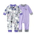 Teach Leanbh Baby 2-Pack Footless Pajamas Cotton Long Sleeve Printing 2 Way Zipper Romper Jumpsuit Sleep and Play 3-24 Months (6-12 Months, Bird)