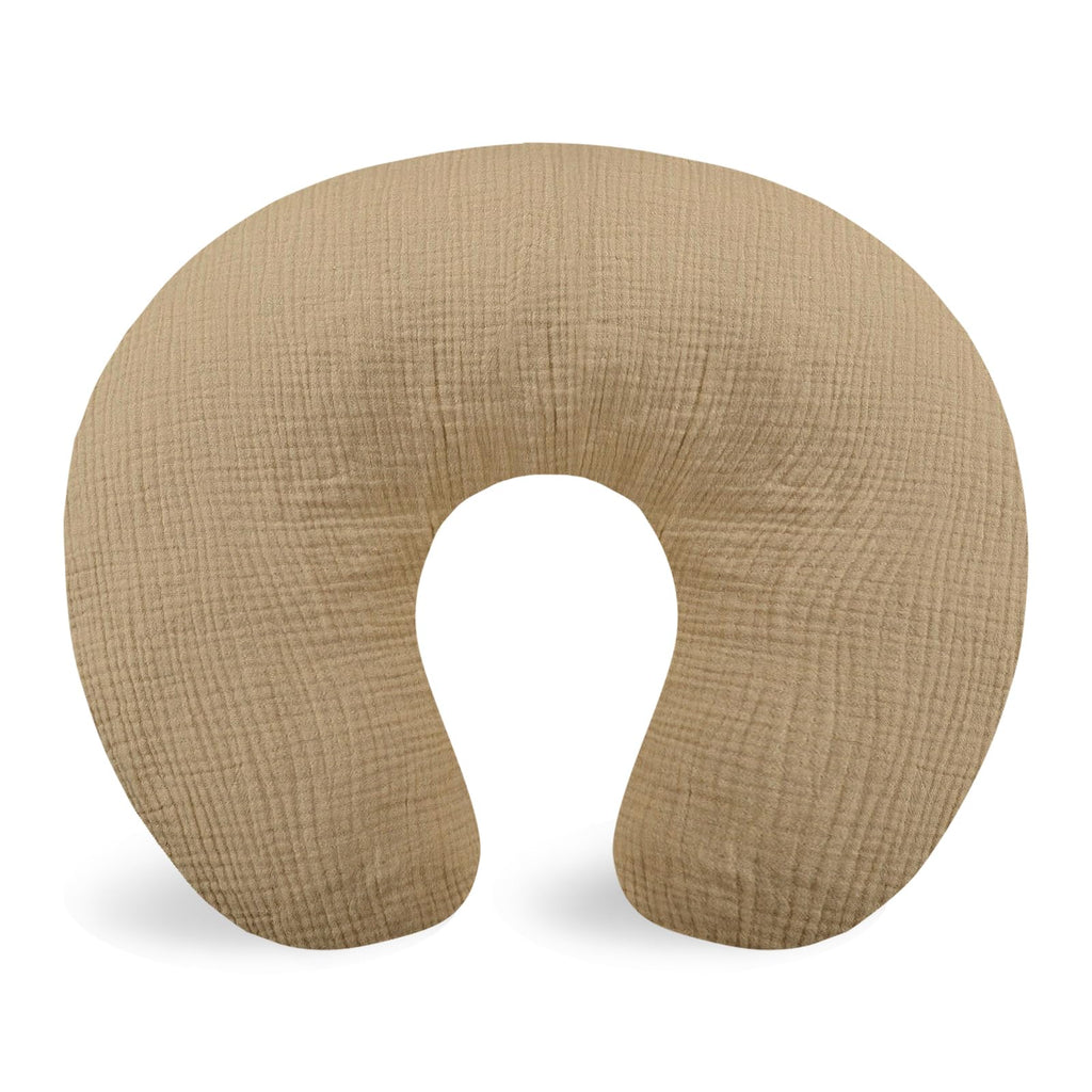 Hooyax Muslin Nursing Pillow Covers Only, Soft and Breathable Nursing Covers for Breastfeeding Pillows, Adorable Infant Feeding Pillow slipcover for Baby Boy and Girls (Brown)