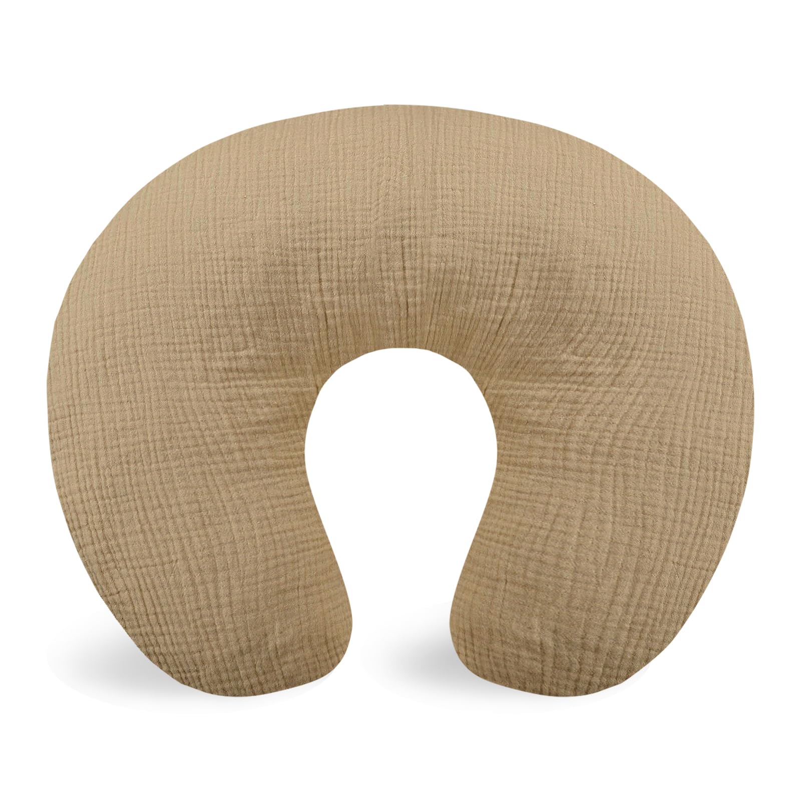 Hooyax Muslin Nursing Pillow Covers Only, Soft and Breathable Nursing Covers for Breastfeeding Pillows, Adorable Infant Feeding Pillow slipcover for Baby Boy and Girls (Brown)