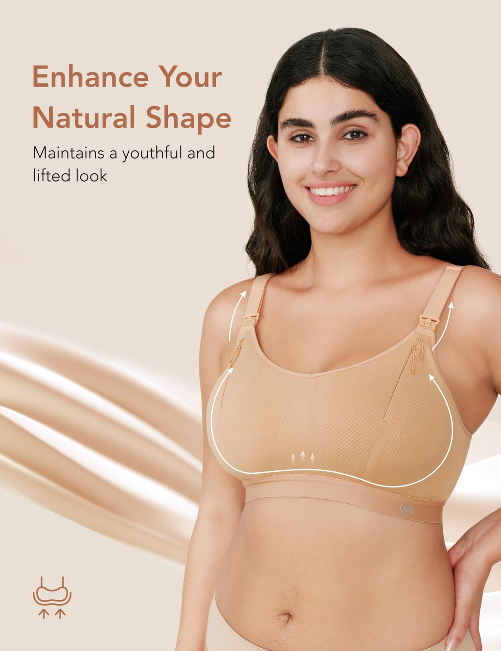 Pumping Bra Hands Free Zip Opening Design Seamless Nursing Bras for Breastfeeding High Support Nursing & Pumping Bra in One Nude M