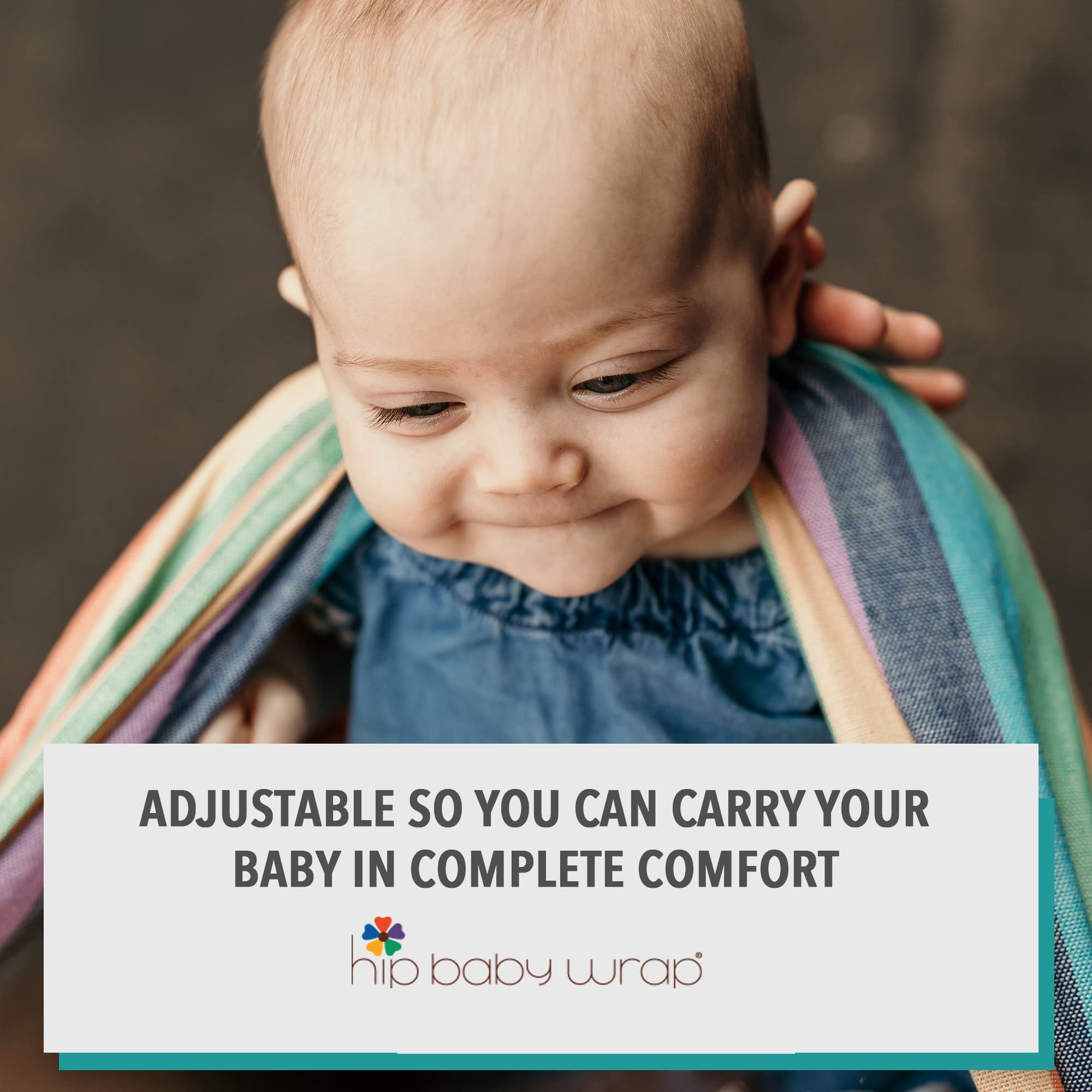 Hip Baby Wrap Ring Sling Carrier for Baby, 8-35 lbs - Mediterranean