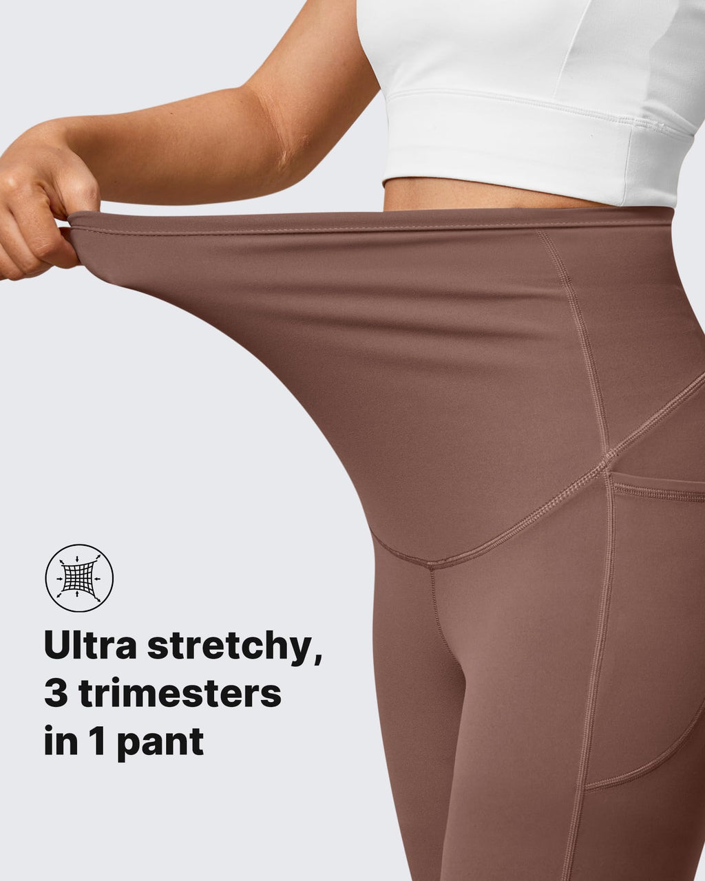 G4Free Pregnancy Pants Maternity Dress Pants,Coffee Brown,S,Regular