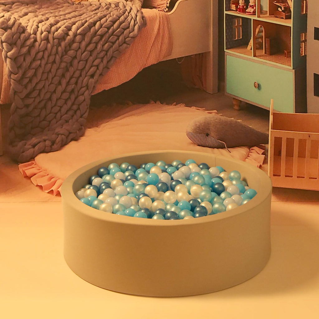 GOGOSO Ball Pits Balls Toddlers 50 100 200 500 Plastics Shape Ball Non-Phthalate Non-BPA Non-Toxic 2.2-Inch Crush Proof Play Balls,Pearl Blue Colors, 200 Balls