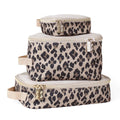 Itzy Ritzy Packing Cubes for Travel, Set of 3 Travel Organizers (Leopard)