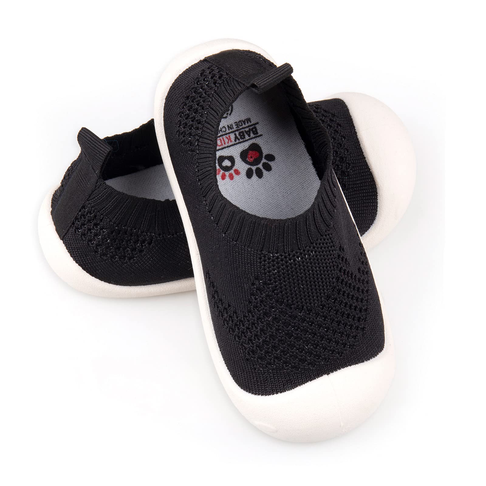 Charrost Baby Walking Shoes Wide Toe Box Knit Slip-On Sneakers for Toddlers