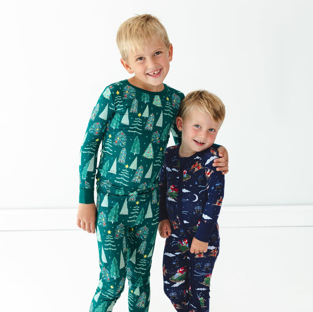 Little Sleepies Baby Christmas Pajamas, Santa's Sleigh, 0-3M