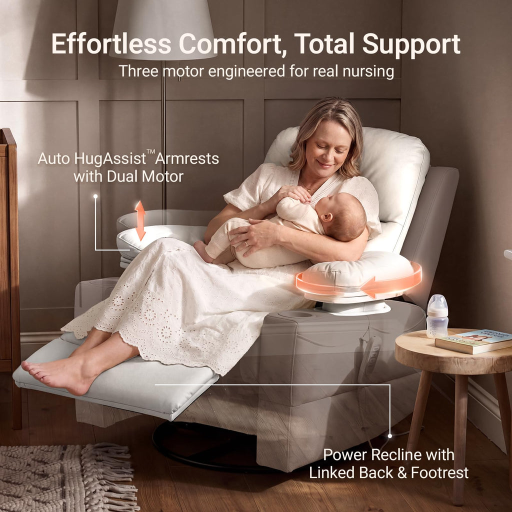 MAMAZING Lullapod Power Nursery Rocking Chair with HugAssist Armrest