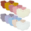 DOSMINE Organic Cotton Muslin Baby Bibs 10 Pack Absorbent Adjustable