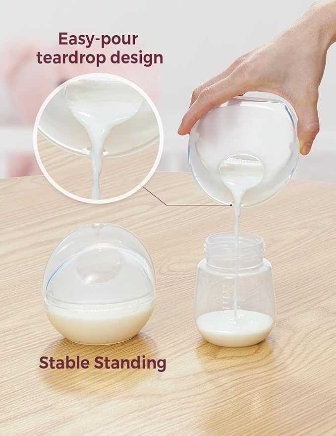 Momcozy Breast Milk Collector, Milk Collectors for Breastfeeding, Reusable Breast Milk Shells, Silicone Catcher with More Fit & Soft (3oz/90ml, 2 Counts)