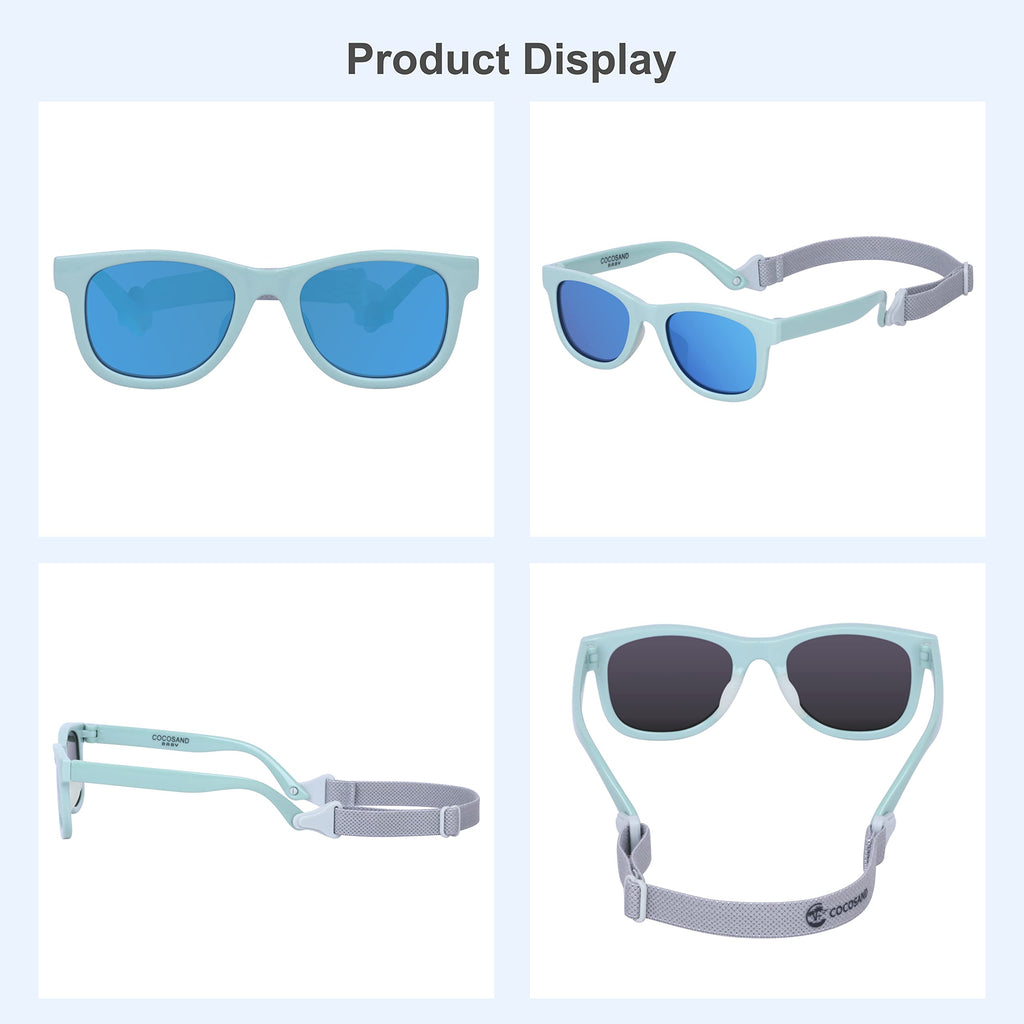 COCOSAND Flexible Polarized Baby Sunglasses with Strap & Silicone Nose Pads