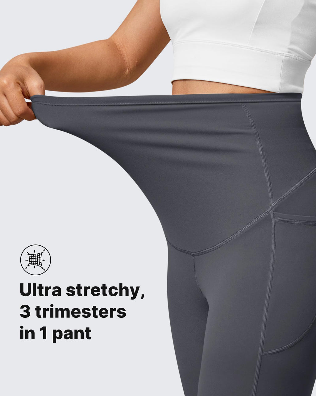 G4Free Maternity Leggings Yoga Pregnancy Flare Pants,Dark Gray,XXL,Regular