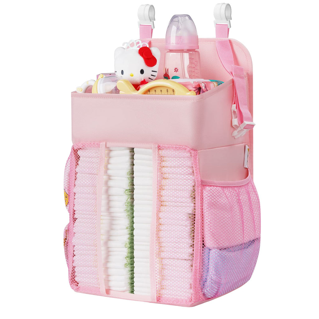 Maliton Hanging Diaper Caddy Nursery Caddy Organizer (Pink)