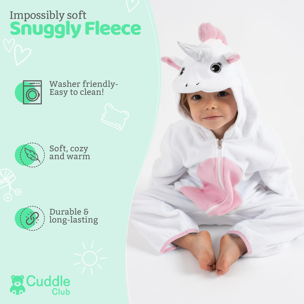 Cuddle Club Fleece Baby Bunting Bodysuit – Infant One Piece Kids Hooded Romper Outerwear Toddler Jacket