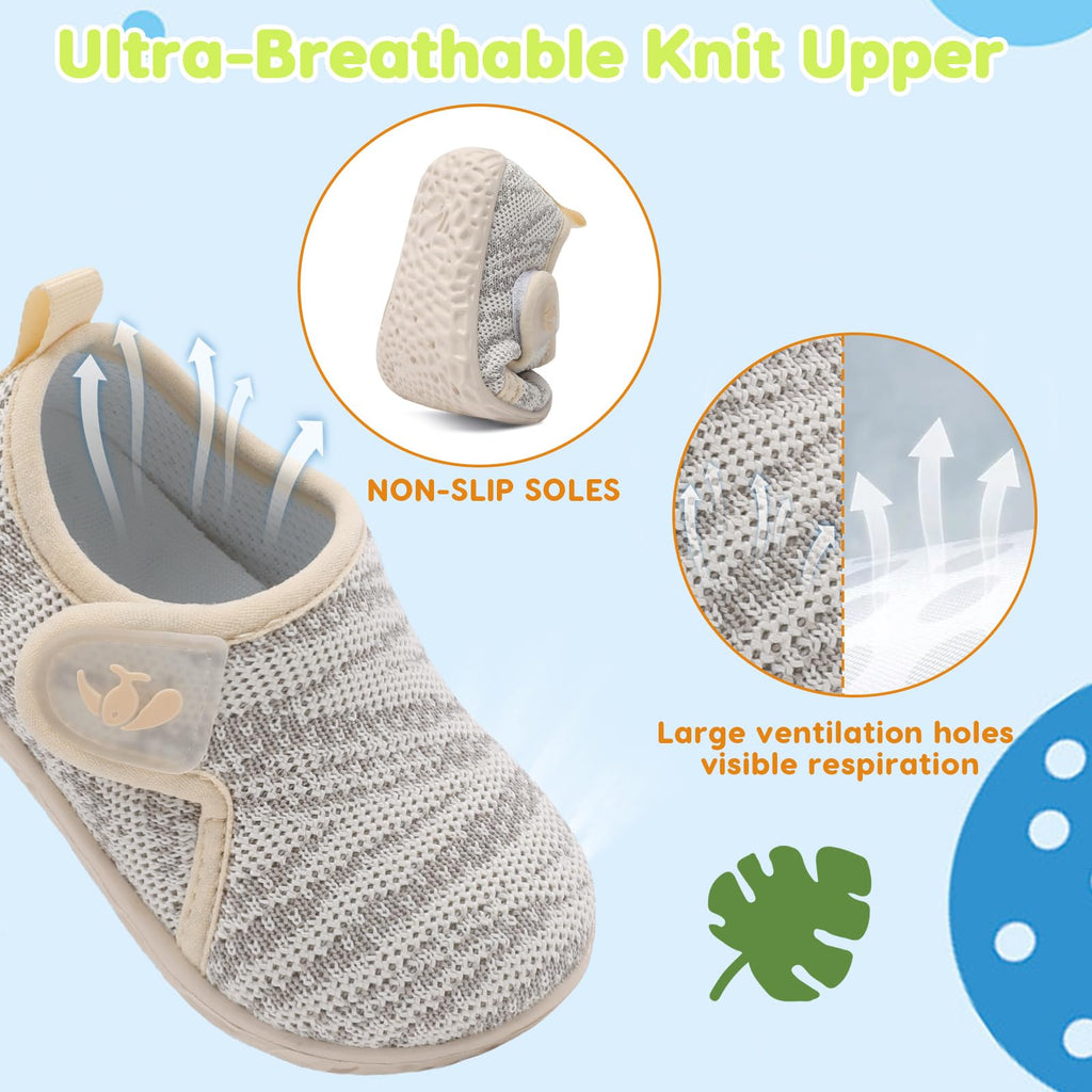 FEETCITY Infant Shoes Girls Boys Slip On Sneaker Newborn Crib Shoes First Walking Shoe