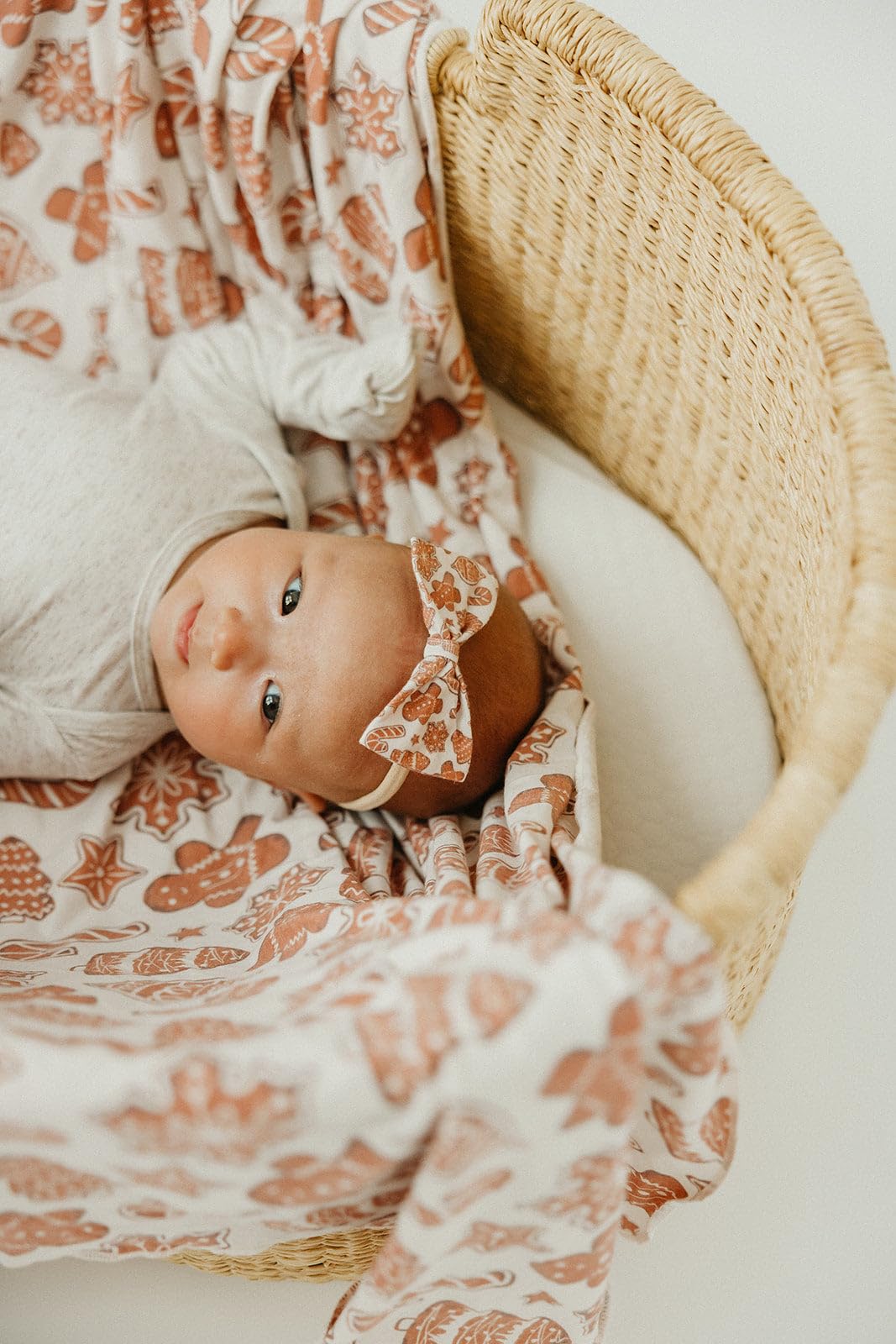 Copper Pearl Swaddle Blankets for Newborns | Soft Stretchy Receiving Blankets for Boys and Girls | Large 46 x 46 Inch Baby Blankets | Lightweight and Breathable Swaddles | Gingerbread