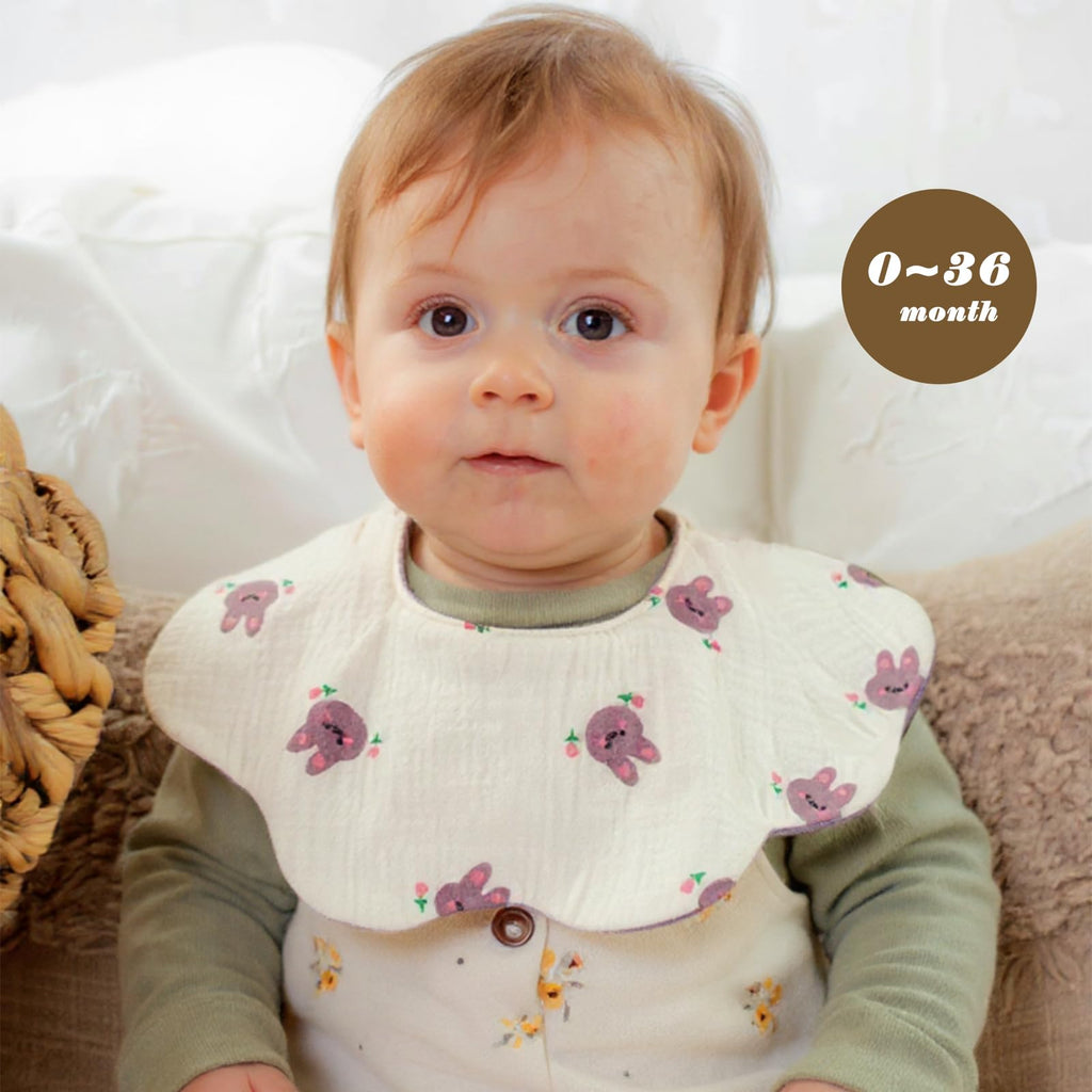 Baby Bibs for Girls Boys Muslin Organic Cotton Drooling Teething Bibs