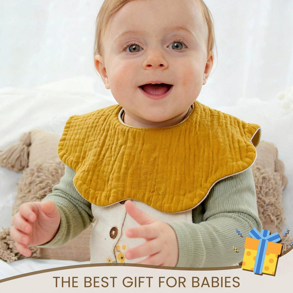 Baby Bibs for Girls Boys Muslin Organic Cotton Drooling Teething Bibs