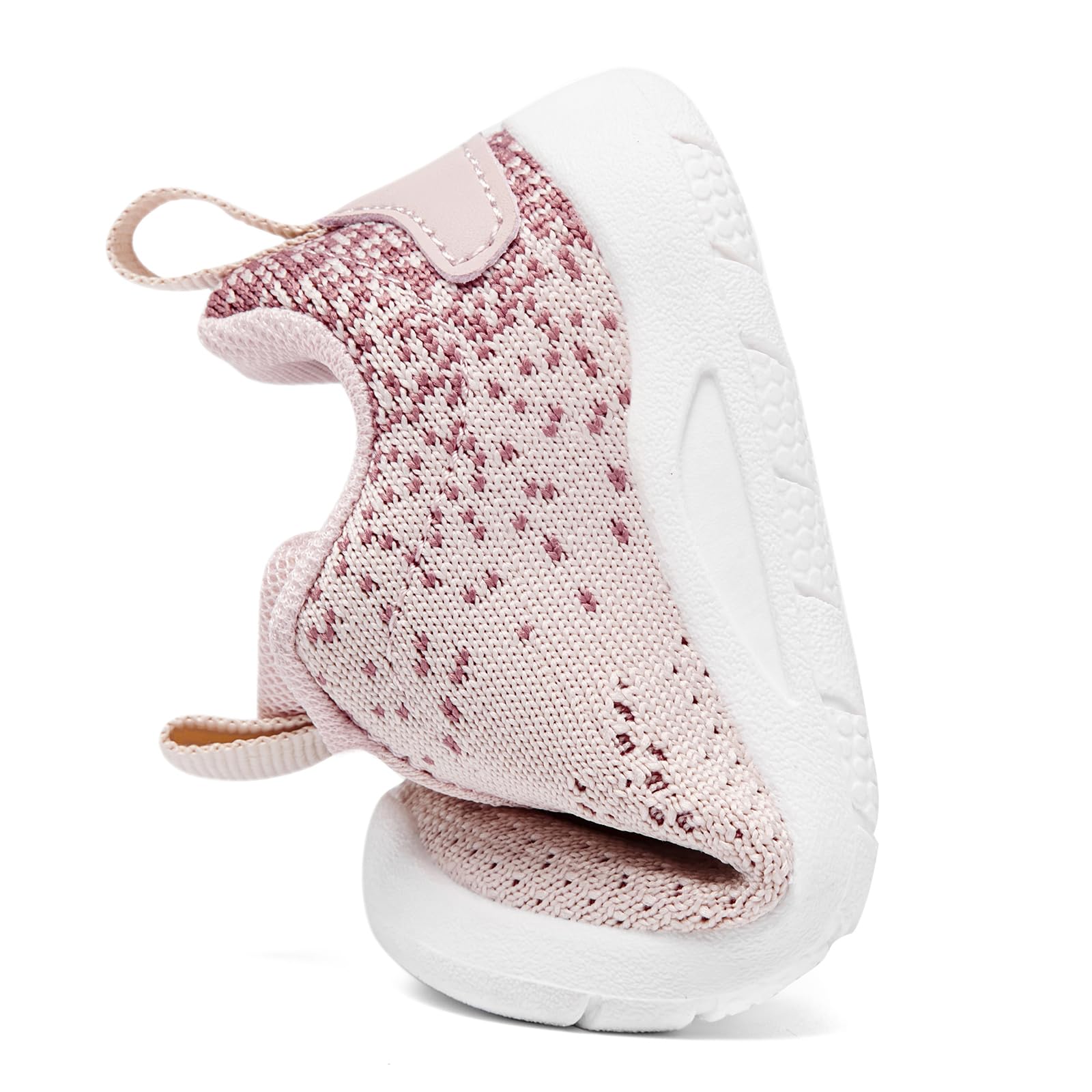 MORENDL Toddler Sneakers Baby Slip On Walking Shoes Non-Slip Breathable Boys & Girls Running Shoes Infant Tennis Shoes Pink Coral 9-12 Months Size 4.5