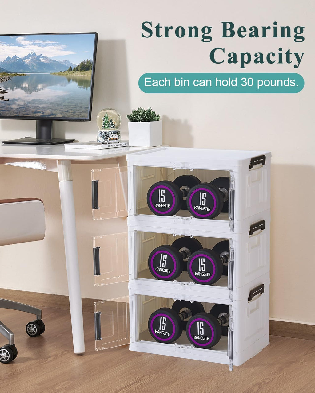 OlarHike 23QT Storage Bins with Lids for Closet, Office, Dorm, 3 Pack