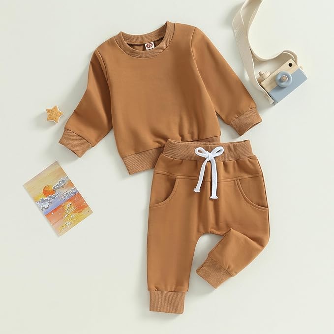 Tiaham Baby Boy Clothes Girl Outfits Fashion Sweatshirt Sweat Pant Kids Toddler Tops Pant Sets