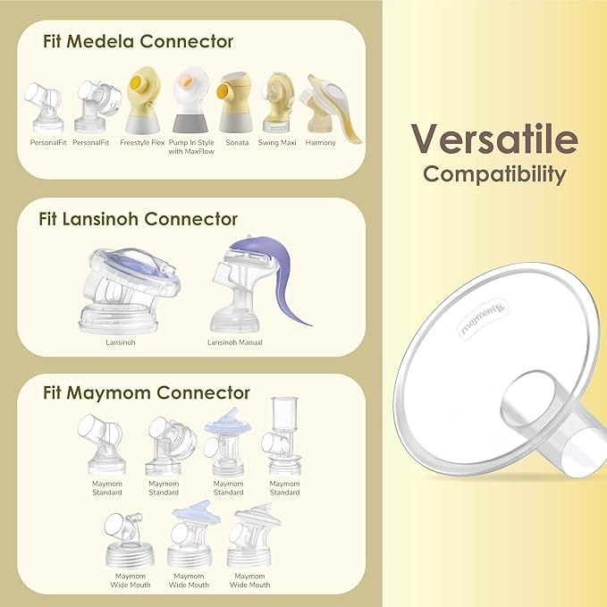 Maymom MyFit Crater Series 11mm Two-Piece Design Small Breastshield Compatible with Medela Breast Pump Parts; Replace Medela Shields; Fit Flex Connector; 2pc