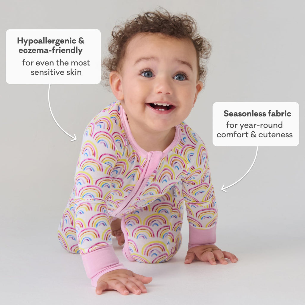 Little Sleepies Baby Pajamas, Pastel Rainbows, 18-24M