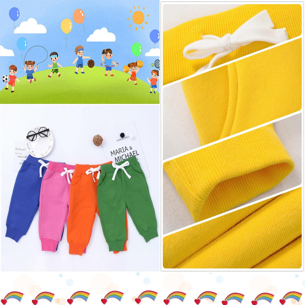CuteOn Unisex Toddler Jogger Pants Kids Cotton Elastic Waist Winter Baby Sweatpants Pants 1Years Yellow