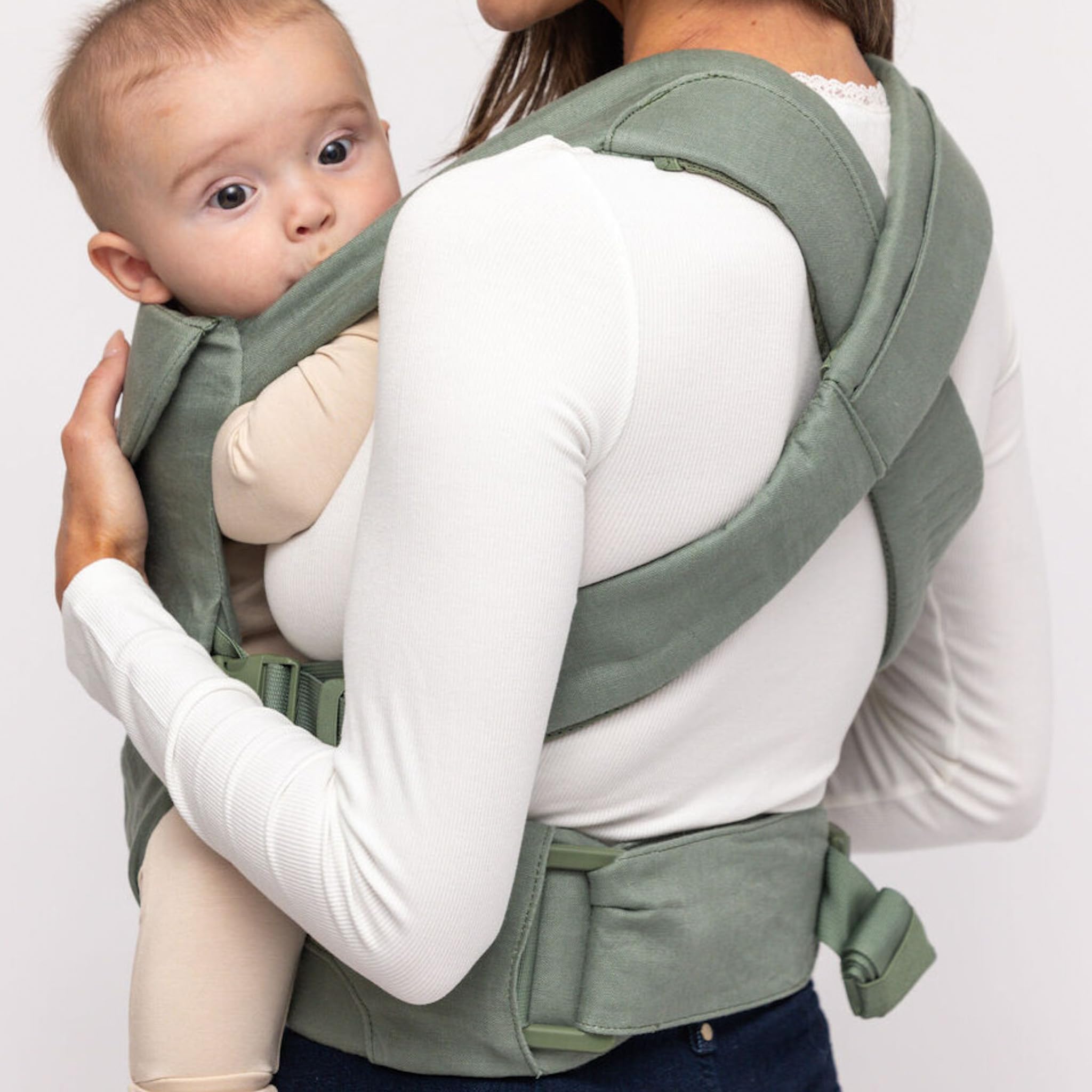 WildBird - Aerial Buckle Carrier - 2-24 Months - Standard (XS-XL) Acadian - Front or Back Carry - Cross Straps, Lumbar Support, Headrest - Hip Healthy - Baby Carrier - Baby Essentials - New Mom Gifts