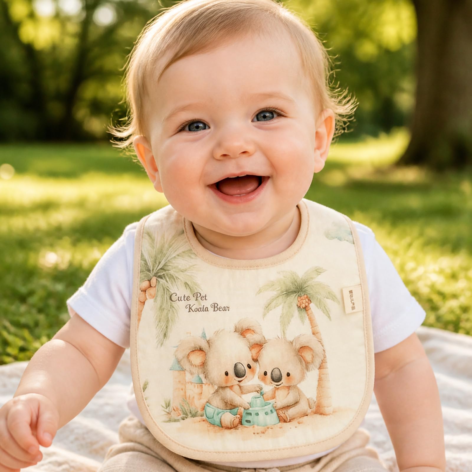 DOSMINE Organic Cotton Muslin Baby Bibs 10 Pack Waterproof Backing
