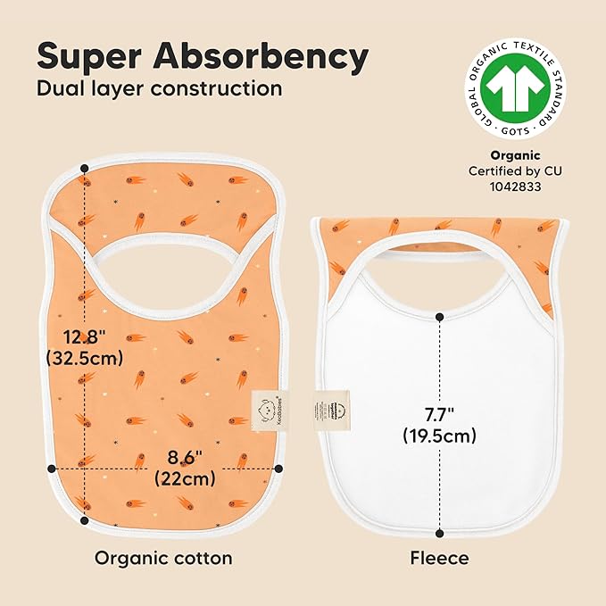 8-Pack Baby Bibs for Boys, Girls - Pullover Bibs for Drooling Teething Baby Girl & Boy Toddler, Newborn, Soft & Absorbent, Cute Colors, Large Torso Coverage Keep Infant Clean & Dry (Cosmo)