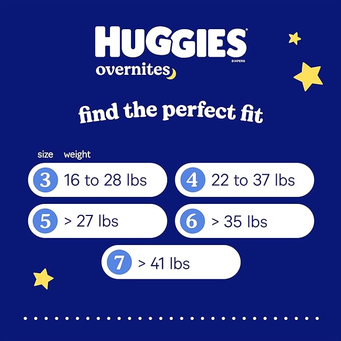 Huggies Overnites Size 6 Overnight Diapers (35+ lbs), 42 Ct, Packaging May Vary