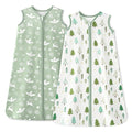 Baby Sleep Sack 18-24 Months 1.0 Tog Baby Wearable Blanket 100% Cotton Sleeping Sack with 2-Way Zipper for Toddler Infant Green Tree