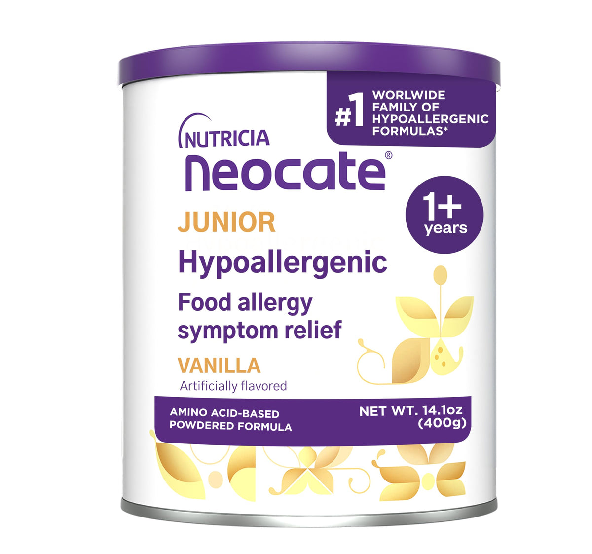 Neocate Junior - 1+ years - Hypoallergenic Toddler Formula for Food Allergy Relief - Nutritionally Complete Dairy Free Formula - Chocolate, 14.1 oz (4-Pack)