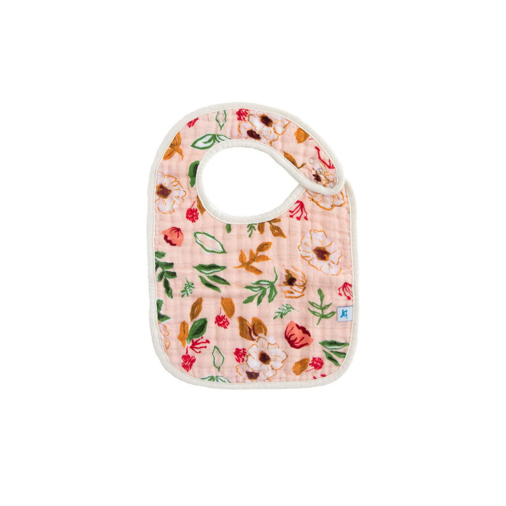 Little Unicorn Muslin Baby Bibs | Adjustable as Baby Grows | Soft Absorbent Muslin Fabric | For Eating, Drooling, Teething (Vintage Floral Set)