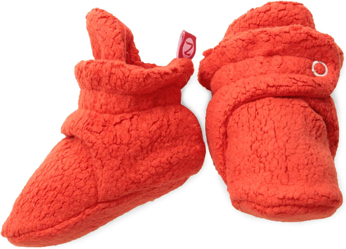 Zutano Baby Furry Fleece Booties with Grippers, Organic Cotton Lining
