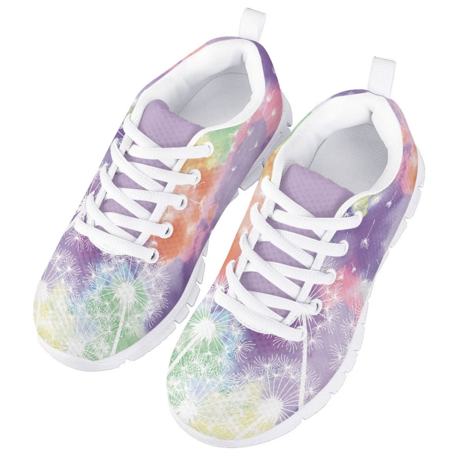 MARSVOVO Toddler Girl Slip On Sneakers Lightweight Breathable Athletic Slip On Girl Running Shoes Comfortable Classic Lace-up Resistant Tennis Play Sport Learning to Walk Shoes Tie-Dye Size 11 US