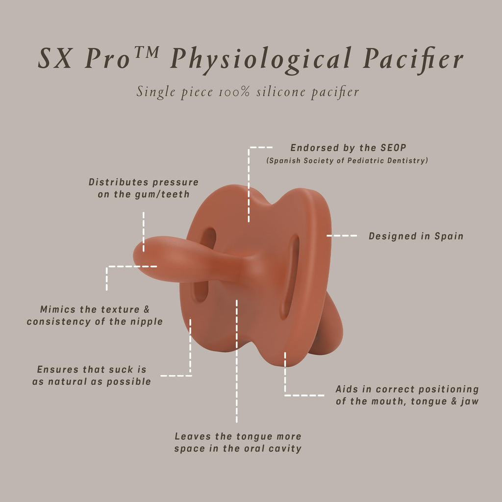 Color Essence SX PRO Silicone Baby Pacifier 1Pk, Made with 100% Soft Silicone, Baby Essentials Perfect for Breastfeeding Babies, Designed in Spain, 6-18 Mths, Jungle Green