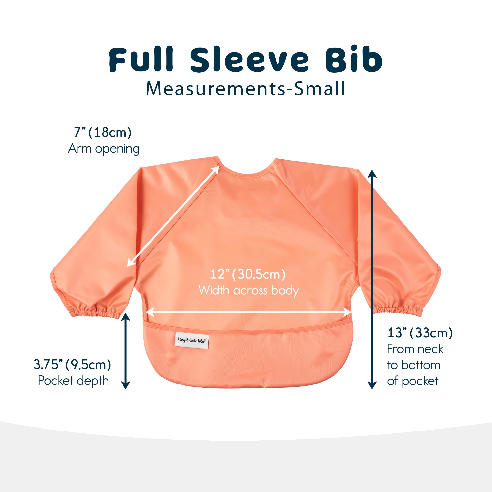 Tiny Twinkle Long Sleeve Bib for Babies & Toddlers | 2-Pack Waterproof Smock Bib for Eating | Machine Washable & Mess-Proof Feeding Essentials | Newborn Shower Gift (Sweet Treat,6–24M)