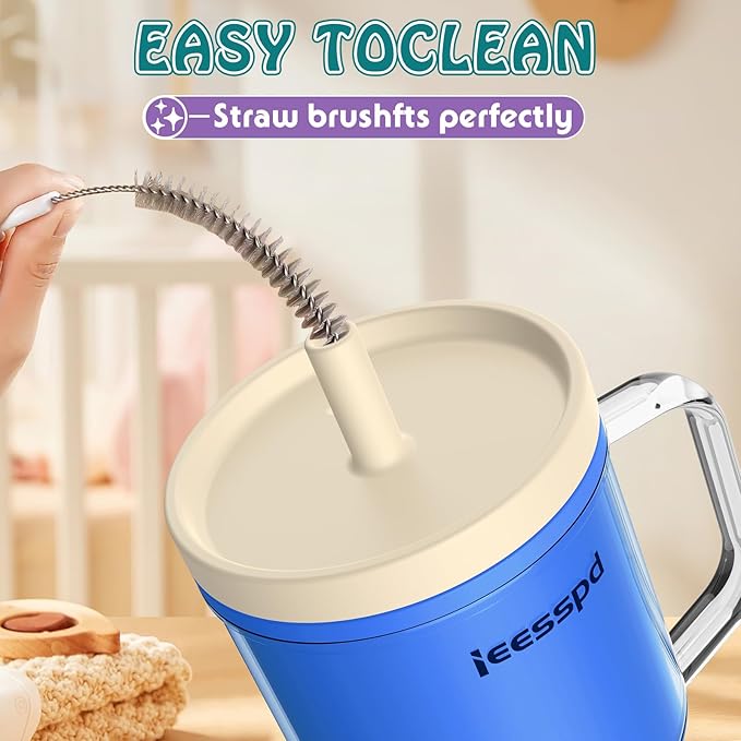 Toddler Cups – 9 oz Adorable Miniature Tumbler with Leak-Resistant Straw and Toddler-Friendly Handle, Encourages Hydration, Easy to Clean, Sippy cups for Toddlers 1-3，BPA Free silicone (Ocean)