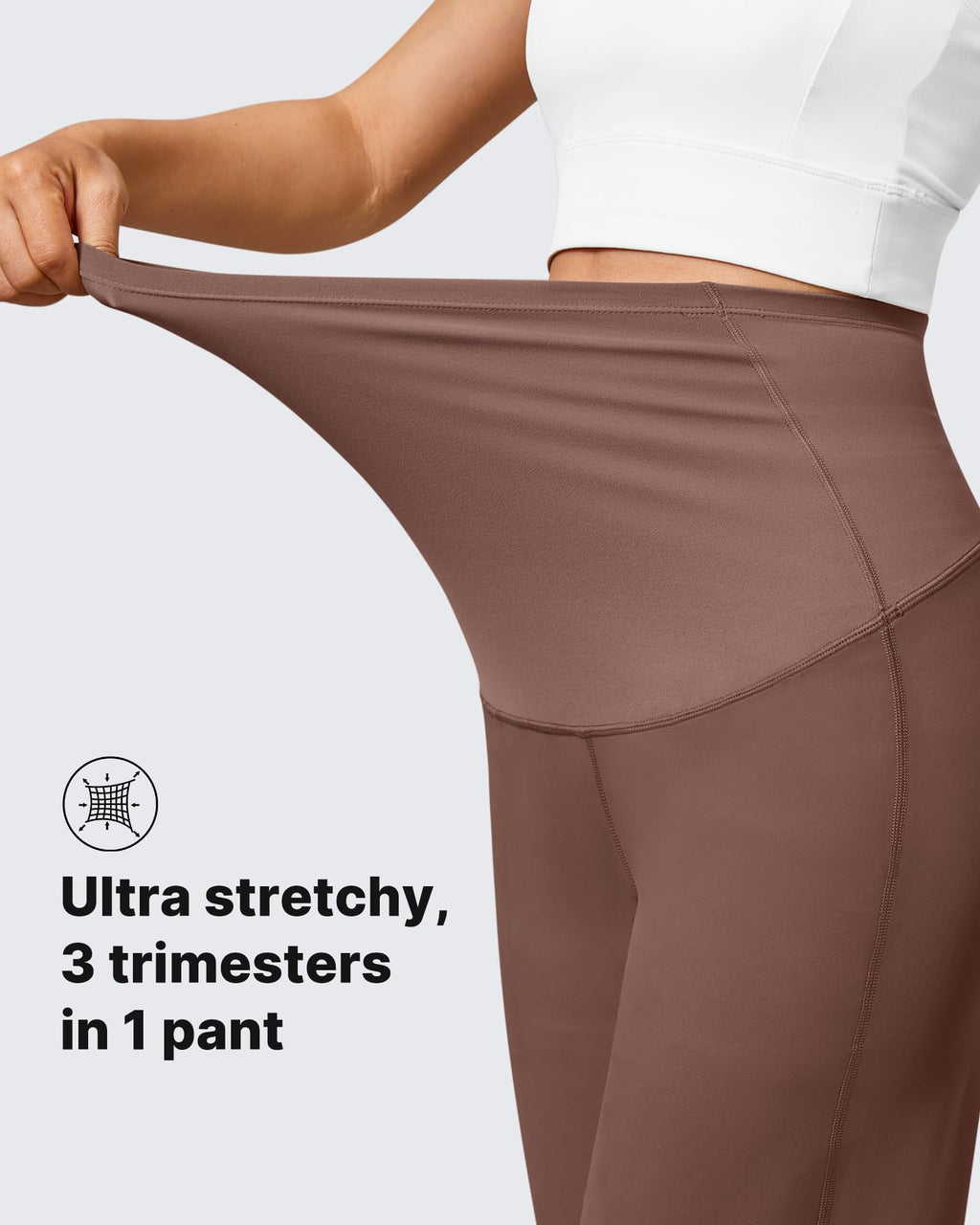 G4Free Maternity Pants Yoga Work,Dark Coffee,XL,Extra Tall