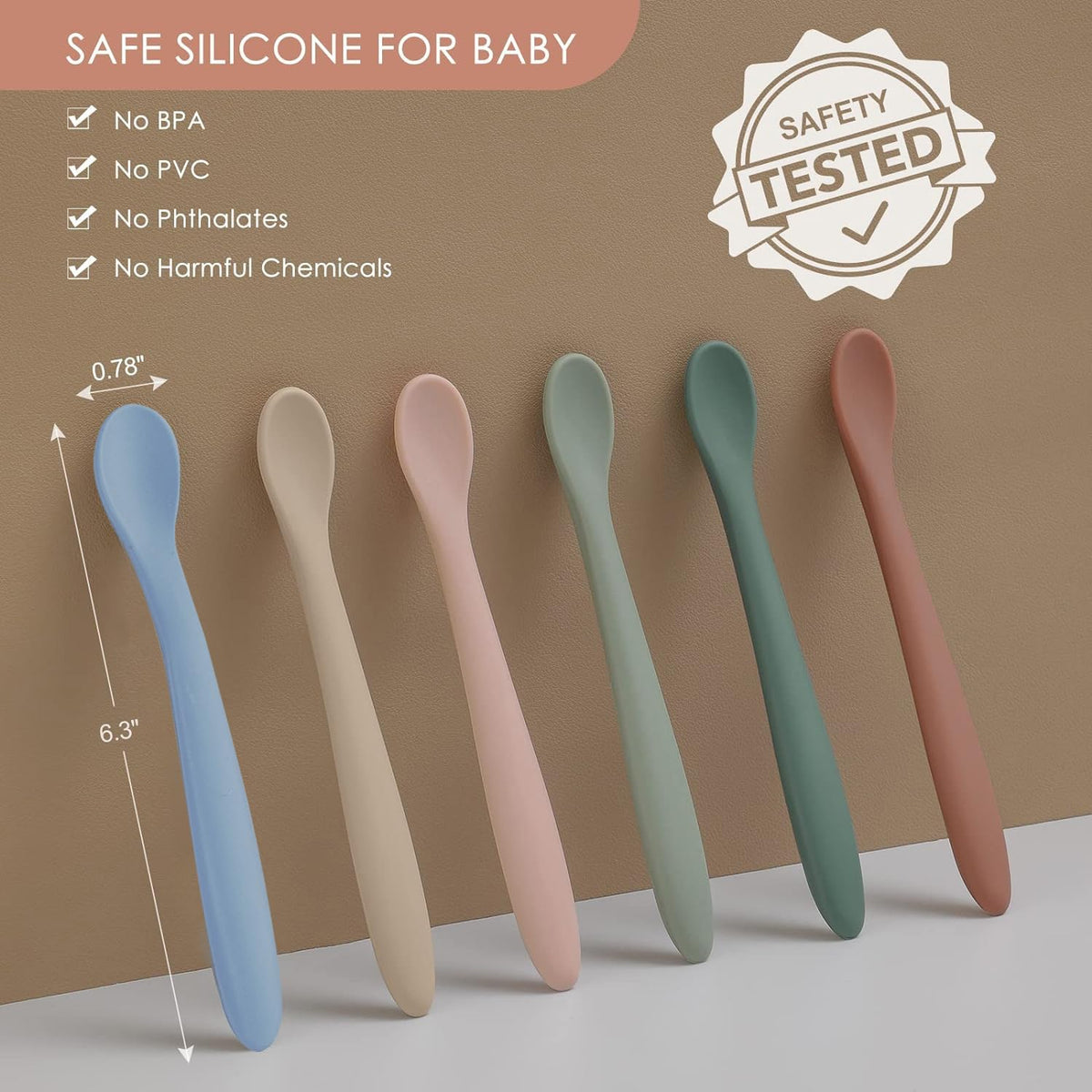 3-Piece Silicone Baby Feeding Spoons with Hygienic Travel Case, First Stage Infant Spoons, Soft-Tip Easy on Gums, Baby Training Spoon,Infant Utensils Feeding Supplies,Dishwasher & Boil-proof