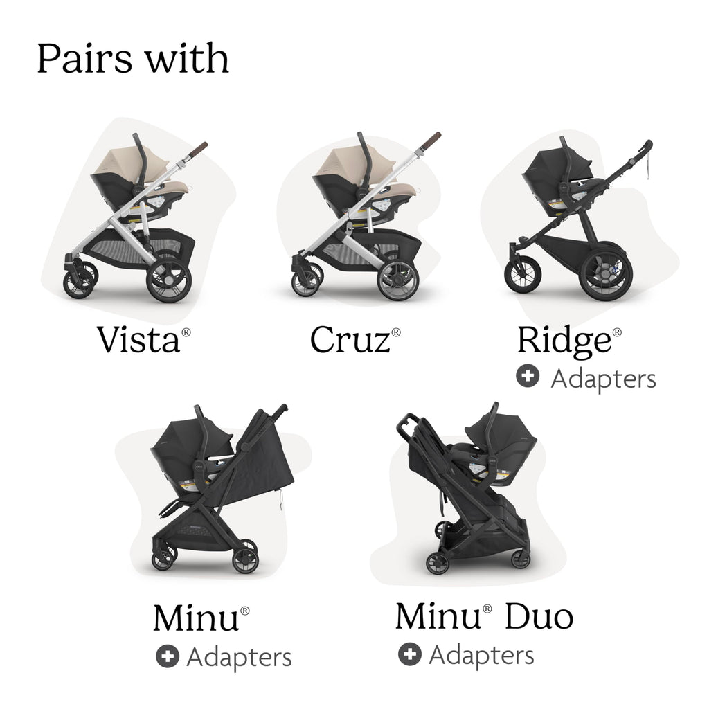 UPPAbaby Aria V2 Lightweight Infant Car Seat - Load Leg + Anti-Rebound Panel - Infant Insert + All-Weather FootCover Included - Direct Stroller Attachment - Declan (Oat Mélange)