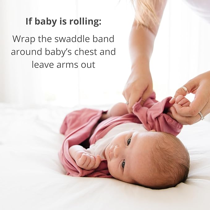 Dreamland Baby Bamboo Viscose Swaddle Blanket (0-6 Months). 1.0 TOG Ultra Soft Swaddle Blanket w/Built in Band. 97% Viscose, 3% Spandex (Rose). Mom-Owned US Business, Premium Materials