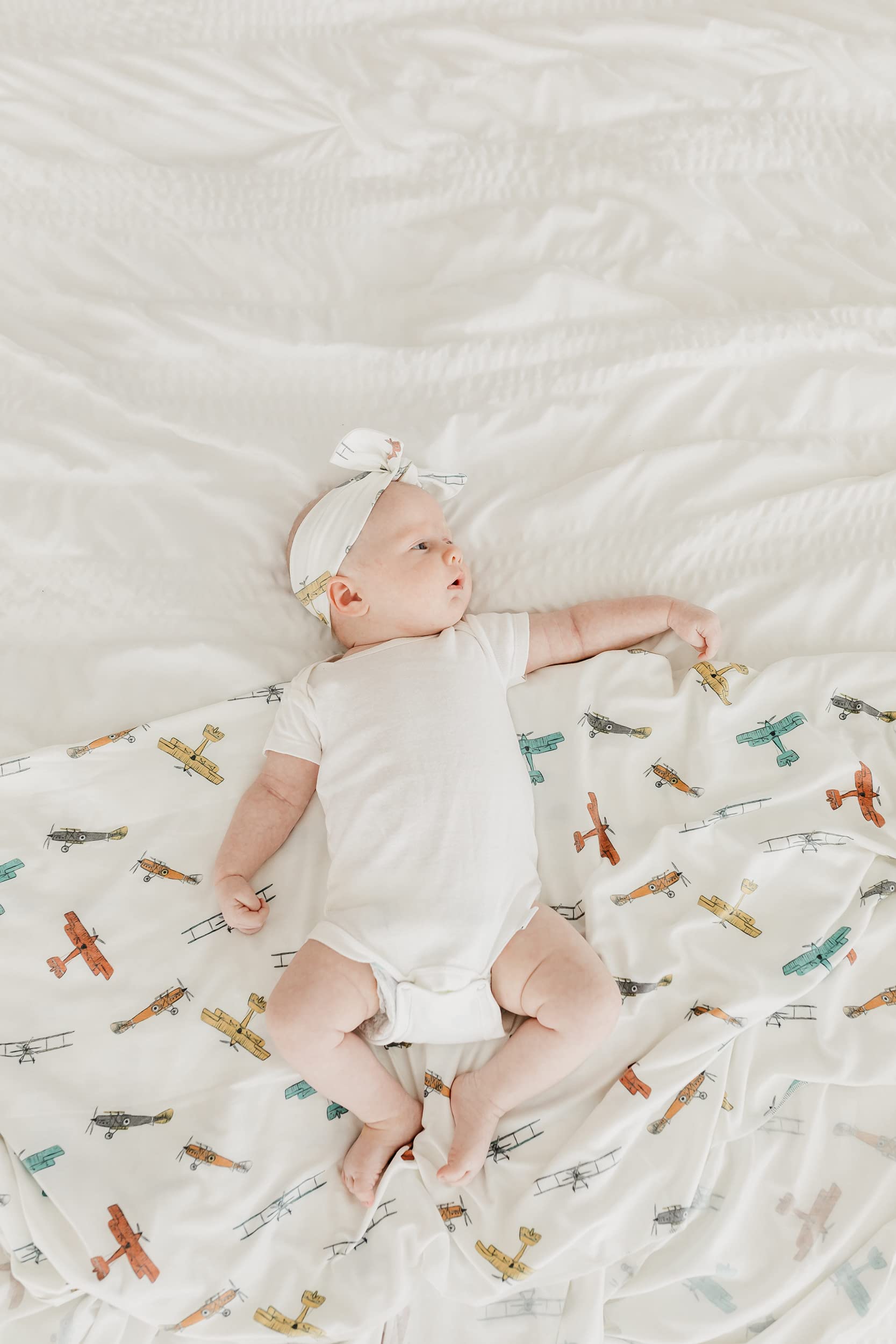 Copper Pearl Swaddle Blankets for Newborns | Soft Stretchy Receiving Blankets for Boys and Girls | Large 46 x 46 Inch Baby Blankets | Lightweight and Breathable Swaddles | Strawberry
